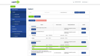Lista aktywnych projektów